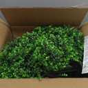 Artificial Green Boxwood Topiary Ball Bush for Outdoor with Spike, Set of 2 UV Resistant Faux Boxwood Ball Tree with Stake Weatherproof Fake Round Topiary Shrub Plant for Front Porch