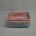 4 Piece Storage Basket Classroom Organization Storage Paper Tray Holds 4A Paper Trays for Classroom Home Handicrafts Storage Library Drawers Office Arts Crafts Supplies (blue pink)