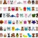 Ferreve 60 Pcs 3D Animal Silicone Focal Beads for Pens, Keychain Making, Focal Beads Bulk for Beadable Keychain DIY Crafts Necklace Bracelet Phone Chain Charms Jewelry Making