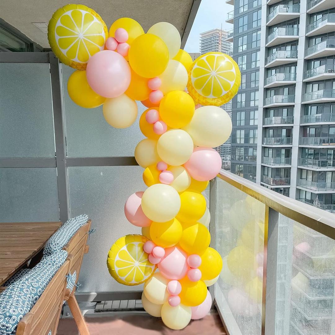 Pastel Yellow Balloon Garland Kit – 127 Pcs Lemon Balloon Arch for Baby Shower, Lemonade Party, Main Squeeze or Bridal Shower Decorations