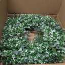 26'' Summer Wreath for Front Door, Porch- Artificial Eucalyptus, with Babys Breath Flowers Large Wreath for Home, Farmhouse Wall Decor, Green White