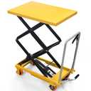 YITAHOME Hydraulic Lift Table Cart 550 LBS, Adjustable 11.4" to 42.5" in Height Double Scissor Lift Table with Locking Wheels for Material Handling and Transportation