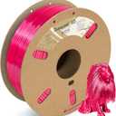 Duramic 3D Shiny Silk PLA Filament 1.75mm Red, Shiny Red PLA Filament Dimensional Accuracy +/- 0.05 mm 1kg Spool(2.2 lbs)