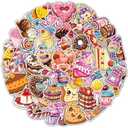 100 Pcs Candy Stickers - Candyland Sticker Waterproof Decals for Water Bottles Laptop Luggage Computer Scrapbooking Teens Adults Girls Kids Funny Birthday Decorations