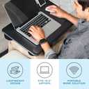 LAPGEAR Home Office Pro Lap Desk with Wrist Rest, Mouse Pad, and Phone Holder - Black Carbon - Fits up to 15.6 Inch Laptops 