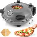 Gray 12-Inch Countertop Pizza Oven, Indoor Electric Pizza Maker Oven with Ceramic Stone
