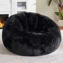 Hobestluk Bean Bag Chairs Large Bean Bag Couch for Adults Stuffed Sofa Chair Comfy Giant Bean Bag Chair with Spacious Design for Reading, Playing or Relaxing (Black), Oversize