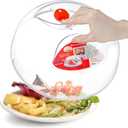 Large Microwave Cover for Food Easy Grip Microwave Splatter Cover Guard Lid with Steam Vent and BPA Free & 11.5 Inch, Dishwasher Safe (Red)