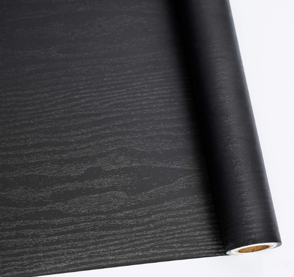 Abyssaly Black Wood Contact Paper Peel and Stick Wallpaper for Cabinets | Self-Adhesive Removable Thick Vinyl Film for Classroom,Easy to Install Increase Stomata and Reduces Bubble 11.8" x 78.7"