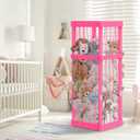 Stuffed Animal Zoo Wood, Large Stuffed Animal Storage Plushies Storage, Pink Toy Storage Organizer for Kids Room Nursery Play Room Bedroom