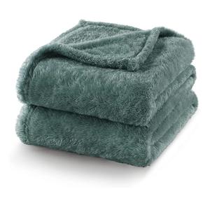 Plush Fuzzy Fleece Bed Blanket King Size, Super Soft, Fluffy and Warm Blankets for Couch, Bed, All Season (Celadon, 52x70 inches)