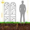 aboxoo Set of 2 Packs Bird Metal Garden Trellis for Climbing Plants,Outdoor Decorative Flowers Arch Fence Trellis for Outdoor Patio,Garden,Lawn,Yard,Backyard,Wall Brackets,60'' H x 11'' W
