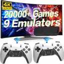 Wireless Retro Game Console, Built-in 20,000 Games, Plug & Play Video Arcade Game Console, 64G, 10-Emulator, TV Game Stick Pro, Dual 2.4G Wireless Controllers