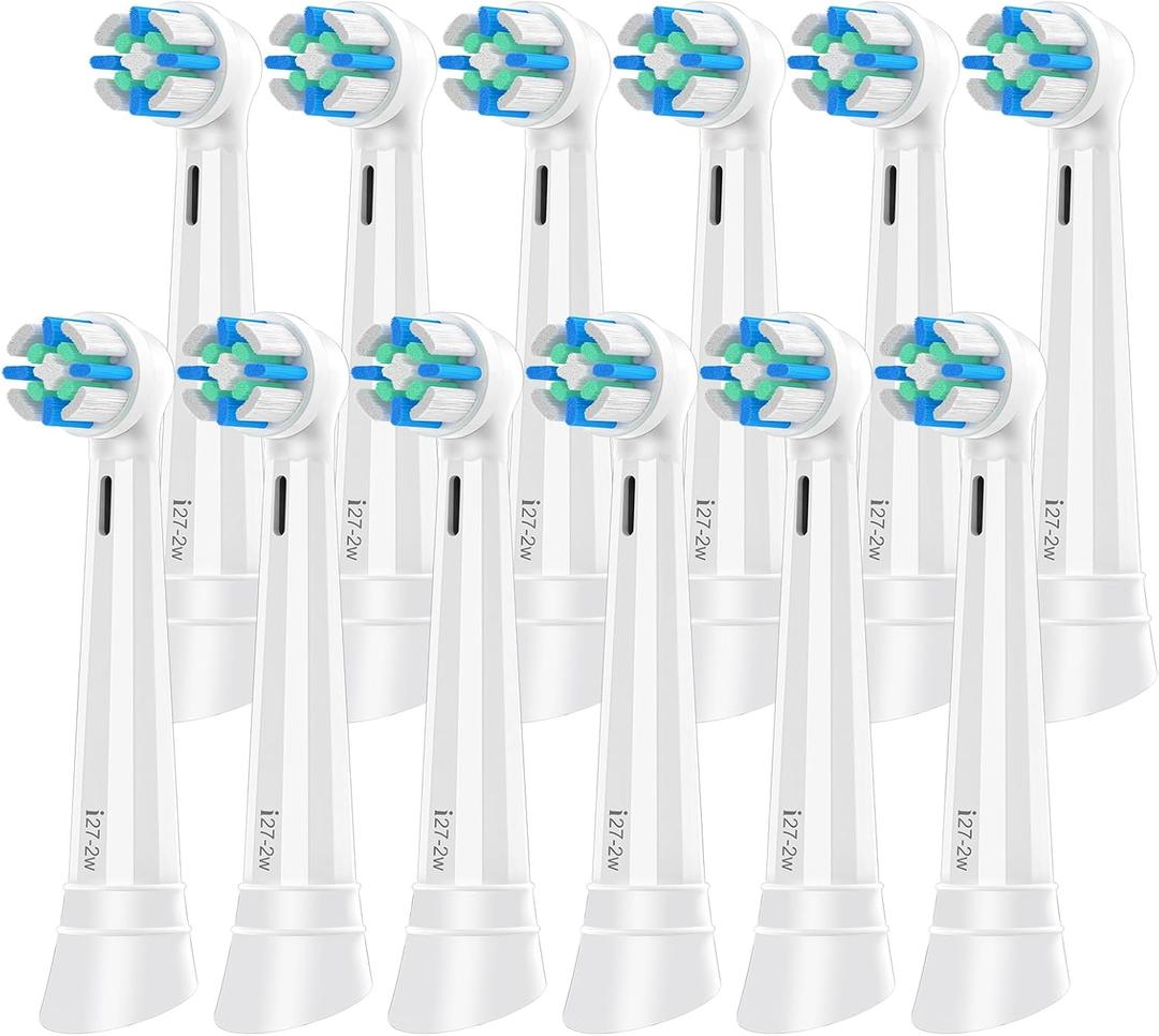iO 12 PCS Replacement Heads Compatible with Oral B iO 2 3 4 5 6 7 8 9 10 Deep Clean Series Electric Toothbrush, Brush Heads with Medium-Hard Bristles Compatible with Oral B IO (White)