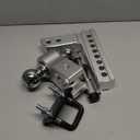 RETRUE Aluminum Trailer Tow Hitch for 2 Inch Receiver, Adjustable Truck Towing Hitches with Hitch Tightener, Heavy Duty 6 Inch Drop Down/Rise Up Hitch 12,500 LBS GTW 2 Anti-Theft Pin Locks (Silver)