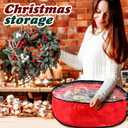 Dunzy 8 Pieces Wreath Container Christmas Wreath Storage Bag Garland Tear Resistant Fabric Round Boxes with Clear Window for Storage for Xmas Holiday Ornament(30307.8 Inch,Red, Green)