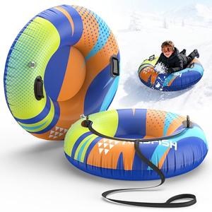 AirsFish 1 Snow Tube Inflatable (450 lbs Capacity) - Heavy Duty 0.75mm Freeze-Resistant PVC with Reinforced Tow Leash & Deep Cushioned Seat - Winter Outdoor Sled, Style Name: 36″
