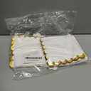 200 Pack White and Gold Paper Napkins Scalloped Cocktail Napkins White Disposable Beverage Napkins for Birthday Baby Shower Wedding Party Supplies Dinnerware Tableware Decorations