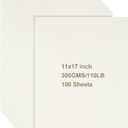 100 Sheets White Cardstock - 11x17, Heavyweight, 110 lb, 300 GSM for DIY Crafts, Invitations, Business Cards