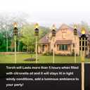 16 oz Torch Replacement Canister (4 Pack) - Outdoor Citronella Fuel Refill for Bamboo Torches with Wicks & Covers, Long-Lasting, Perfect for Patio, Luau Party, Garden Decor