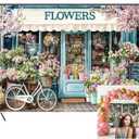 7x5ft Flowers Shop Backdrop Spring Pink Floral Wall Photography Background Hello Spring Decorations Banner for Tea Party Cake Table Birthday Baby Shower Photo Props