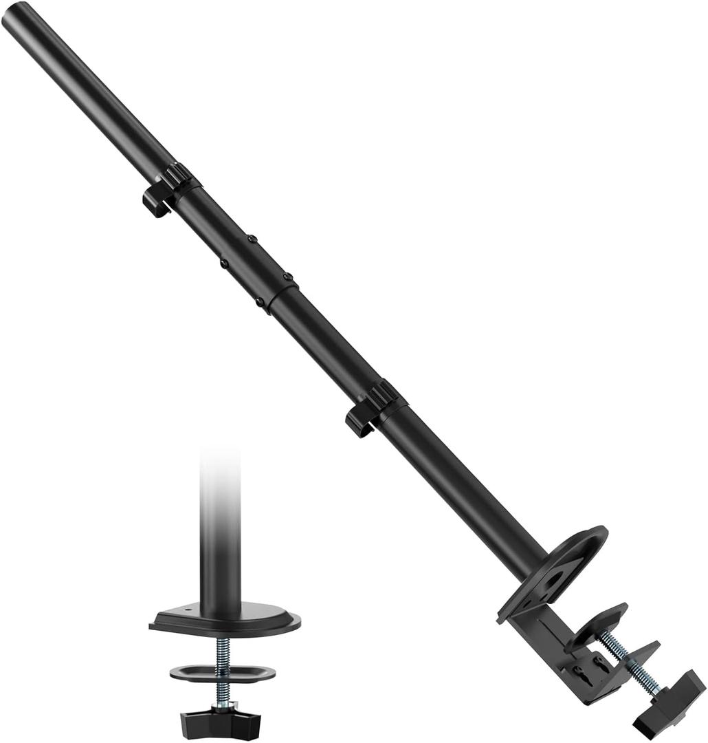 Steel Extra Tall 2-Section Monitor Stand Pole - 31.6 inches Sturdy Center Pole Only for Monitor Arm Mounts, Adjustable Height, Compatible with C-Clamp & Grommet Bases,Black