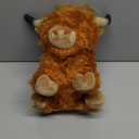 Highland Cow Stuffed Animal,10.5 inches Realistic Cow Plush Toy,Animal Cattle Plush Farm Toy,Farm Plushie Christmas Birthday Present for Boys Girls Kids Grandchildren (Brown)