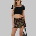 LOMON Mini Skirts for Women with Shorts Underneath Stretchy Bodycon Side Slit Sexy Y2K Going Out Outfits