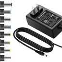 Kado AC/DC Power Adapter 12V-2.5A 2A 1.5A 1.25A 1A Power Cord 5.5x2.1mm with 8 Tips Made for Sceptre Monitor, Echo Smart Speaker & Display, Webcam, Router, Mini PC, Projector, CCTV, Bluetooth Speaker