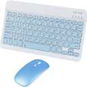 Bluetooth Wireless Keyboard and Mouse Combo,Ultra-Slim Ergonomic Small Rechargeable Bluetooth Keyboard Mouse Set for Apple iPad iPhone Samsung Tablet Phone Android PC Computer Mac Smartphone(Blue)