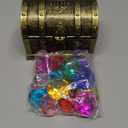 Sloosh Diving Gems Pool Toys, 16 Big Colorful Diamond with Pirate Treasure Chest,Swim Dive Toy for Kids Underwater Gemstone Swimming Training Gift Water Pool Games(Gold)