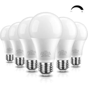 novapollo LED Light Bulbs, Dimmable 60 Watt Equivalent LED Bulb, 2700K Soft White, 9.5W 800 Lumens, E26 Standard Base, CRI80+, Energy Efficient Lightbulb for Home Bedroom Living Room Office, 6 Pack