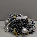 Wall Christmas Tree with Lights 40inch, Artificial Wall Hanging Xmas Decoration with 50 LED String Lights, Saving-Space Door Hanging Xmas Tree Small Space Home School Office(Silver)