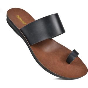 Aerosoft Flat Sandals For Women - Walking Summer Vacation Essentials Ladies Flip Flops  Comfortable Arch Support Orthotic Sandals For Women  Casual Outdoor Fashion Dressy Non Slip Footwear (10 Narrow, Veawil Black)