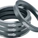 4 Pack Universal Car Hub Centric Ring, 60.1 mm ID to 73.1 mm OD Centerbore, Aluminum Alloy Wheels Center Shaft Shock Absorbing Hubrings, Hub Adapter Rings Compatible with Most Vehicles (Gunmetal Gray)