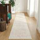 Art&Tuft Non-Slip Runner Rug - 2x6 Runner Rug Washable Low-Pile Rugs Runners, Soft Distressed Carpet Runner for Bedroom Bathroom Kitchen Laundry Living Room, Beige (2' x 6')