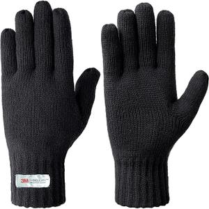 Men Winter Knit Warm Gloves with 3M Thinsulate Thermal Insulated Lining, XL
