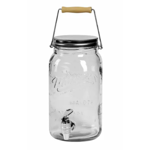Mason Craft and More Glass Drink Dispenser with Lid - Clear