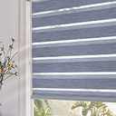 Persilux Blackout Zebra Roller Blinds (34" W X 72" H, Dark Grey) Dual Layer Roller Shades Light Filtering for Day and Night Window Shades Blind for Window, Home and Office, Easy to Install (04. Dark Grey)