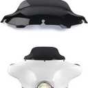 Black 8" Wave Windshield Windscreen Compatible for 1996-2013 Harley Davidson Street Glide Electra Glide Ultra Classic Touring FLHT FLHTC FLHX Tri Glide 96-13