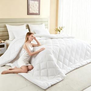 120x98 Oversized King Comforter,Super King Size Comforter Oversized, All Season Soft Lightweight Quilt Down Alternative Duvet Insert with 8 Corner Tabs(120x98, White)