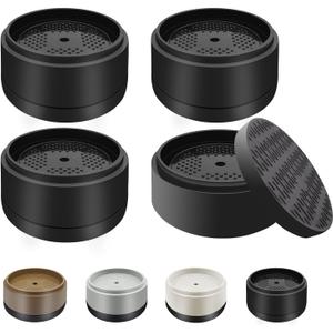 Furniture Risers Bed Risers Heavy Duty 1 inch, 2 inch, 3 inch, 4 inch Round Adjustable Bed Lifts Riser for Desk Legs Table Couch Sofa Chair Refrigerator Washing Machine (1 Inch, Black, 4 Pack)