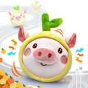 Interactive Dog Toys, [Newly Upgraded] Moving Dog Toy to Keep Them Busy, Bouncing Dogs Toy/Squeaky Rolling Ball with Jumping Music Silent Mode for Small Medium Large Dogs (Upgrade Pig)