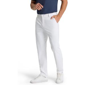 Mens Classic Fit Golf Pants Stretch Dress Pants 30''/32''/34'' Lightweight Casual Suit Pants with Pockets (36W x 30L, White)