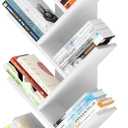 10 Tier Tree Book Shelf, Floor Standing Wood Bookshelf for Narrow Space, Storage Organizer Bookshelves for Books/CDs/Magazine, Bookcase with Shelves for Home Office, Living Room - White