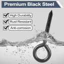 DELSWIN Eye Hooks Screw Eye Bolt - 800Lbs, 6 Inch Heavy Duty Eye Hooks, Rustproof Self Tapping Eye Bolts Eyelet Screw for Indoor & Outdoor, Hammock, Swing, Securing Cables Wire (4 Pack)