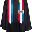 3 x Dominican Republic Flag Graduation Stole Sash, Dominican Republic Flag Graduation Shawl Sash Stole Wraps Scarf For International Study Pride Women Men