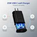 2 in 1 Samsung Watch Charger, 25W USB C Fast Charger with 5FT Charger Cable Compatible for Galaxy Watch Ultra 7/6/6 Classic/5 Pro/5/4 /3/Active2/1 and Galaxy S25/S24/S23/S22/S21/S20/S10/Note 10/9/8