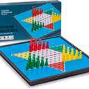 Yellow Mountain Imports Magnetic Chinese Checkers Halma Travel Set, 9.8 Inches - Folding, Portable Board Game Set