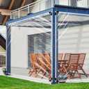 Clear Tarps Heavy Duty Waterproof 10x10 Ft, 20Mil PVC Transparent Vinyl Tarpaulin for Home, Clear Tarps with Grommets for Patio, Outdoor Porches, Pavilion Rain Shield, Winter Rainproof Canopy Fabric